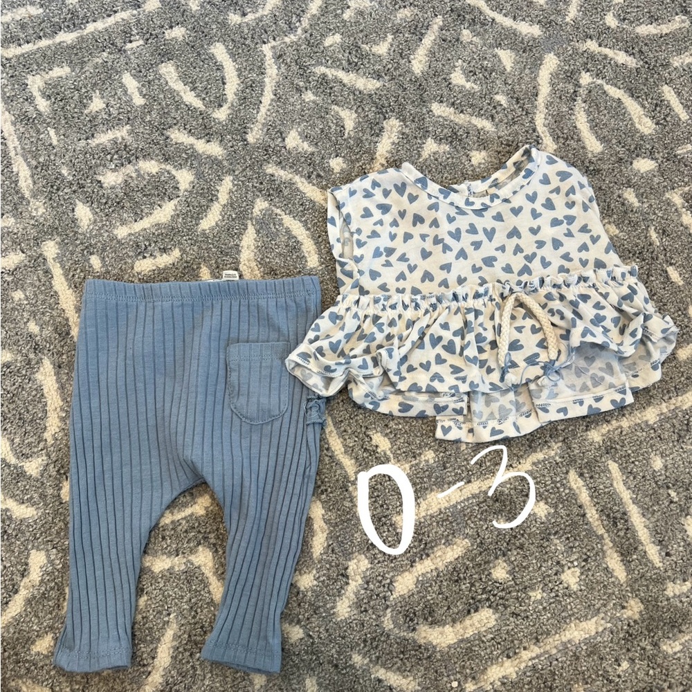 Blue and White Baby Outfit Set